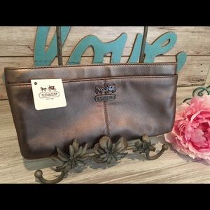 Coach Madison Leather Zip Clutch